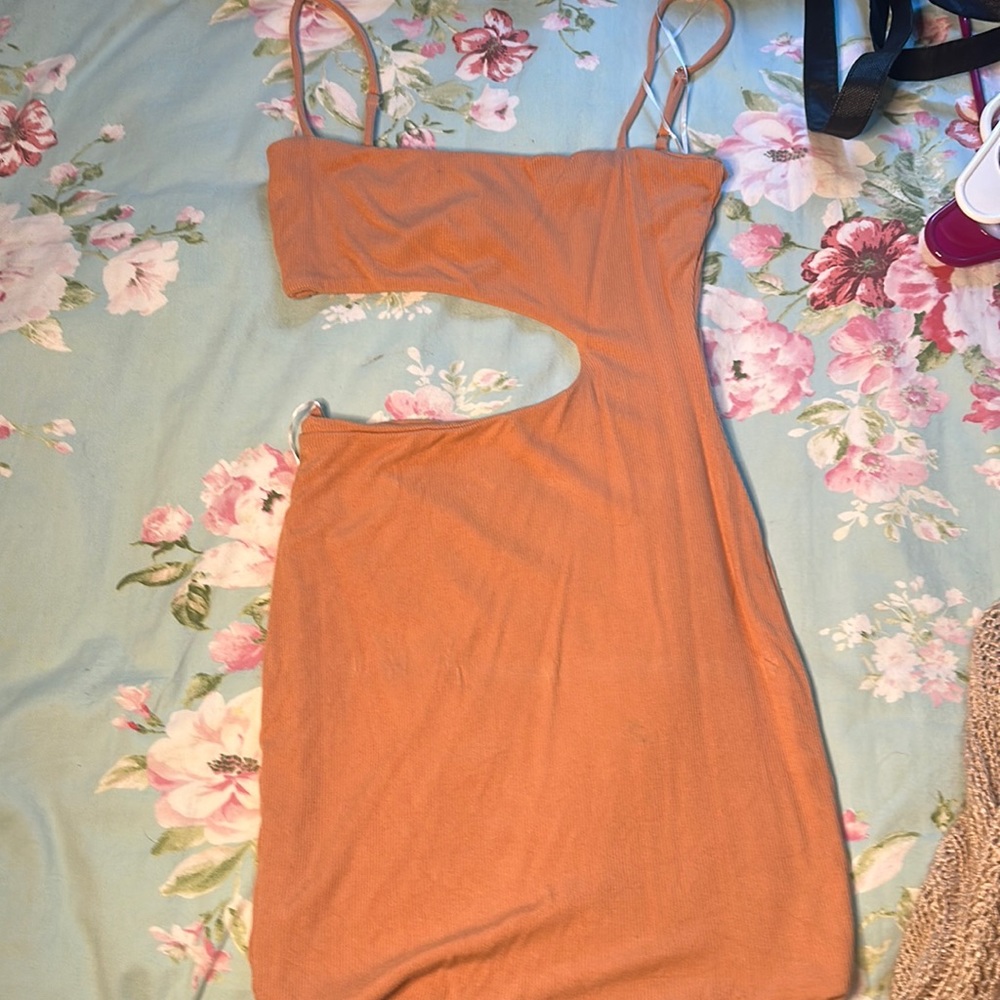 Light Orange cut out mini dress